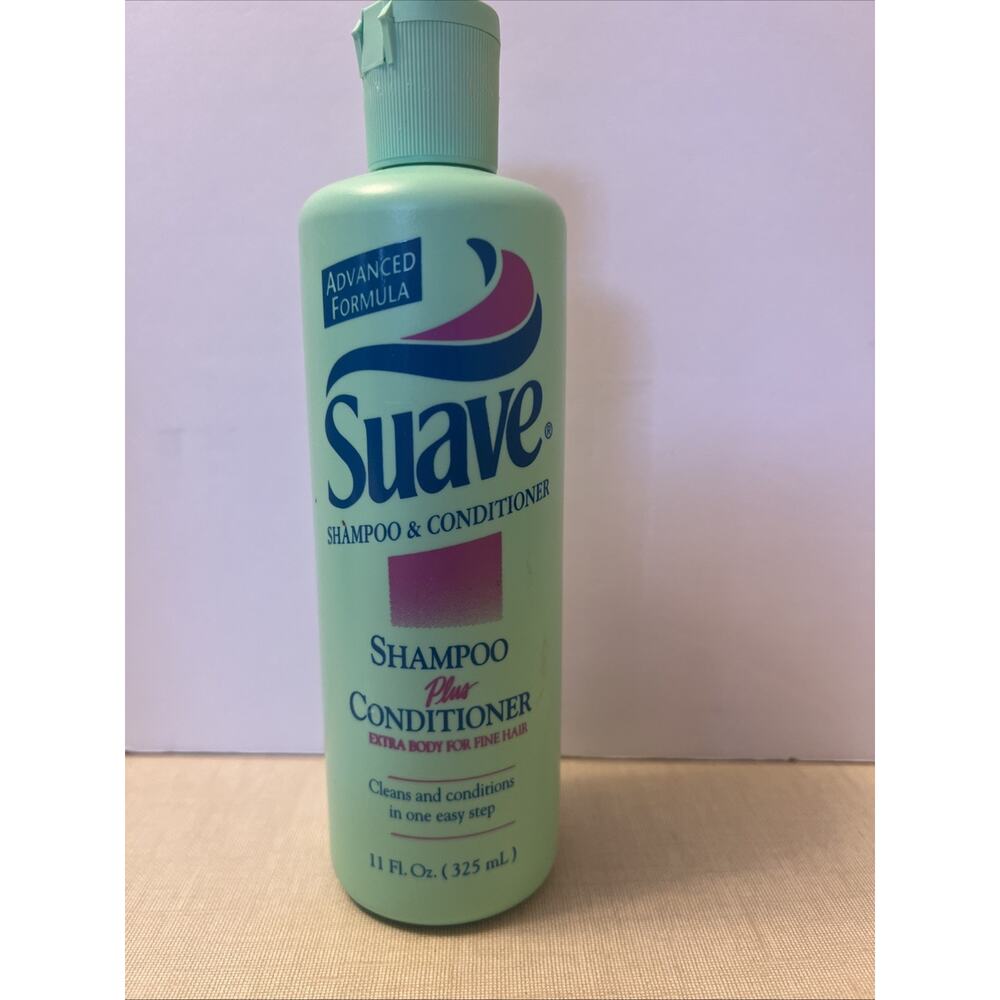 SUAVE Shampoo + Conditioner Normal - Dry Fine Hair 12oz 2 In 1 Prop Helene USA